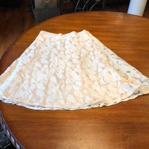 Cream lace mid-length skirt